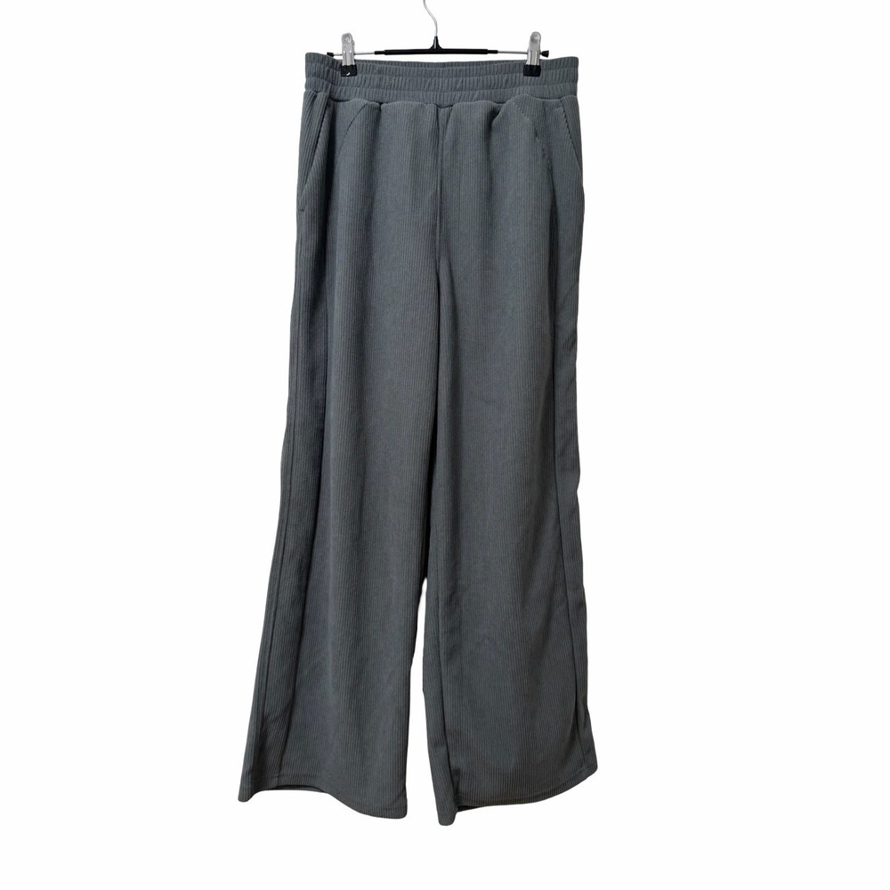 Halara Womens High Waist Straight Leg Baggy Mop Corduroy Casual Pant Size M Gray